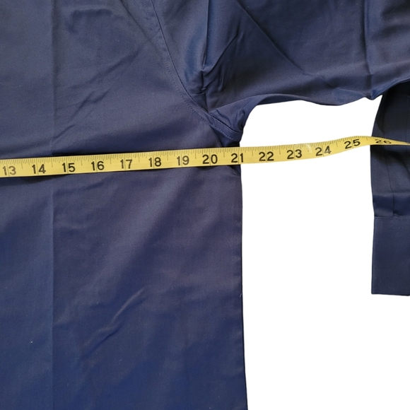 DSTRCT & ROW Navy Slim Fit Button Front Long Sleeve Shirt Size M-SL - Picture 10 of 14